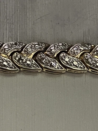 tennis bracelet Gold Over .925 sterling silver Double Safety Lock Clasp. 7.25 In