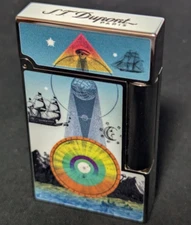 Working S.T. Dupont Gas lighter Silver LINE 2 THE ROW without box