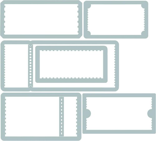 Ticket Booth Sizzix Framelits Thin Metal Tag Die Set by Tim Holtz 662698 NEW! - Picture 3 of 3