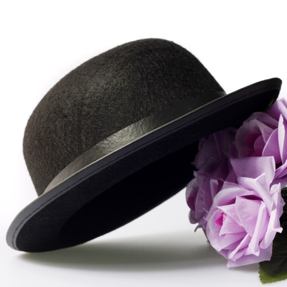 Dress Up Costume Accessory Black Bowler Hat Classic Magician's Hat