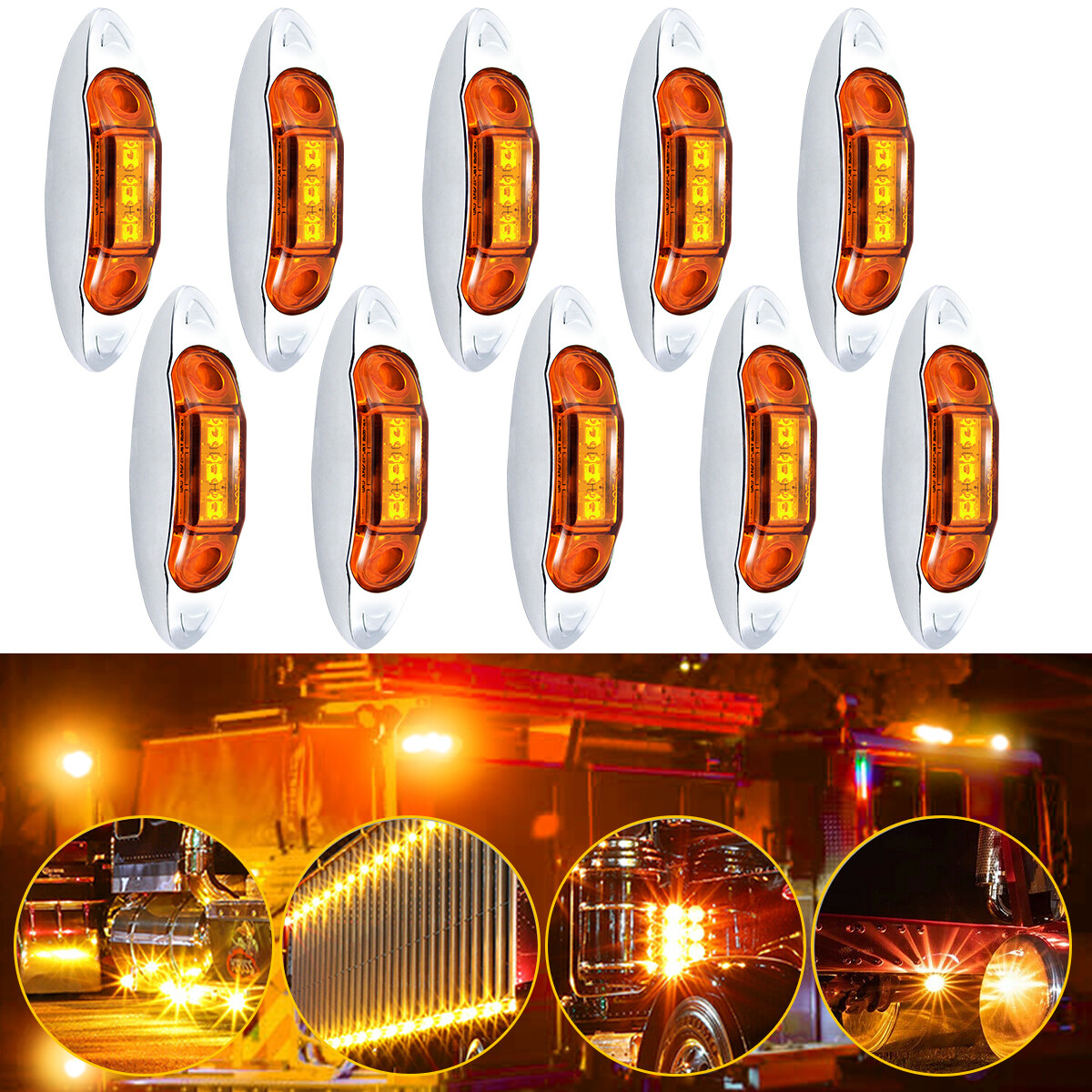 10X Amber 3LED 4