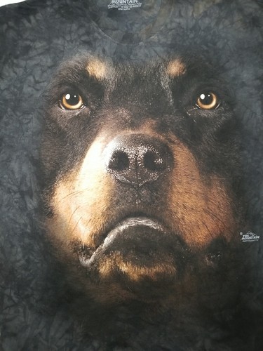 The Mountain Rottweiler Large Face Print Animal 100% Cotton Adult Size 2XL - Picture 5 of 9