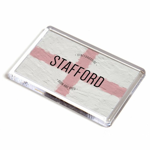 FRIDGE MAGNET - Stafford, Staffordshire - Born and Bred - 第 1/1 張圖片