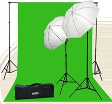Chromakey Green Screen Kit 800 Watt 10X20 Ft Chroma Key Green Screen Photo Video