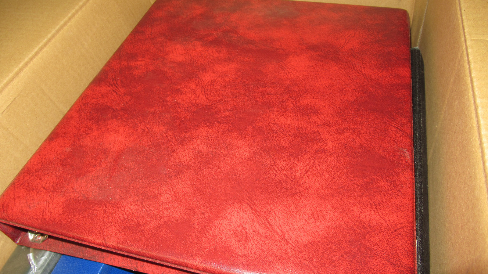 BOX OF 8 VARIOUS EMPTY STAMP + FIRST DAY COVER ALBUMS, SOME WITH PAGES