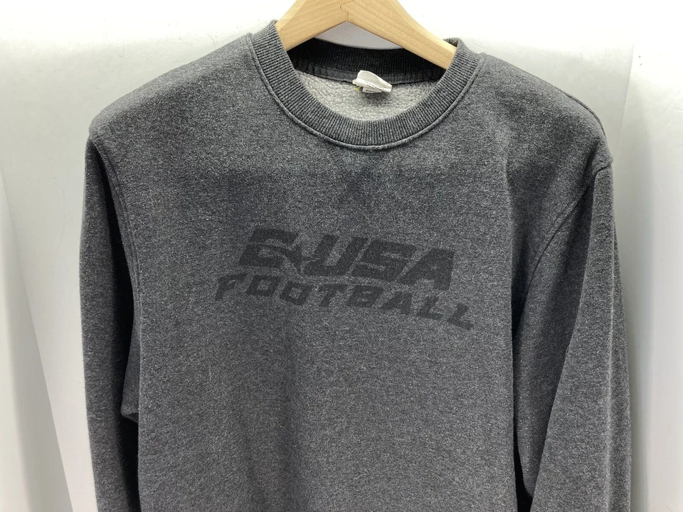 Sudadera de fútbol Conference USA para hombre talla grande gris manga larga cuello redondo de colección Foto 2 de 4