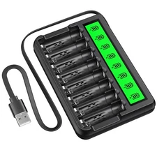 EBL Smart Charger Built-in Cable For AA AAA Ni-MH Ni-CD Rechargeable Batteries