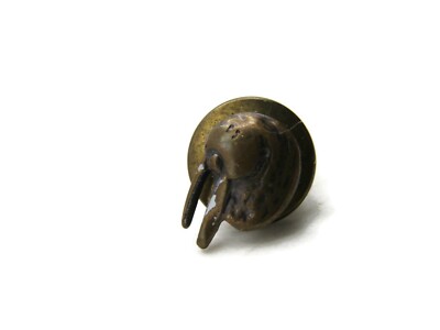 Vintage Walrus Head Lapel Pin Gold Tone Brass Tusked Arctic Animal Tie Tack