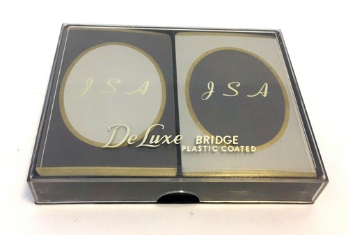 Vintage 2 Decks US Playing Card Co. Deluxe Bridge Plastic Coated Playing Cards - Picture 2 of 7