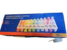 Number Shape Puzzle Sorting Toys Early Educational Montessori Toy Preschool FREE