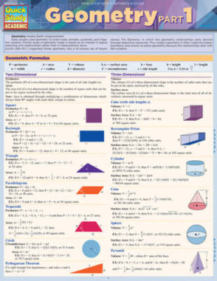Geometry (Quick Study Academic) - Cards By ExpoLog, LLC - GOOD