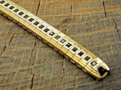 NOS Unused Watch Vintage Band Expansion Gold Filled & Rhinestones C-Ring Speidel