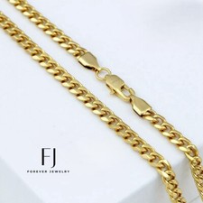 Men's 24" Stainless Steel 5mm Cuban Curb Chain Unisex Gold plated BOX