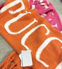 EMILIO PUCCI Mffler Orange Pink White Logo Ladies From Japan Tag Included