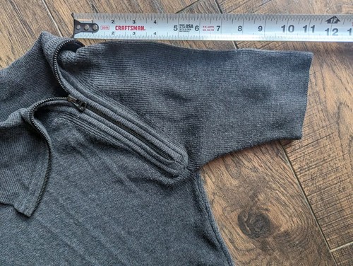 Calvin Klein Damen anthrazitgrau Rippstrick Reißverschluss Kragen Midi Pullover Kleid Small - Bild 8 von 14