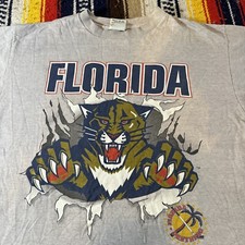 Vintage 90’s Florida Panthers Hockey Men’s Double Sided Nutmeg T Shirt Size XL