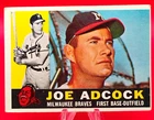 1960 Topps Baseball #3 Joe Adcock (Milwaukee Braves)