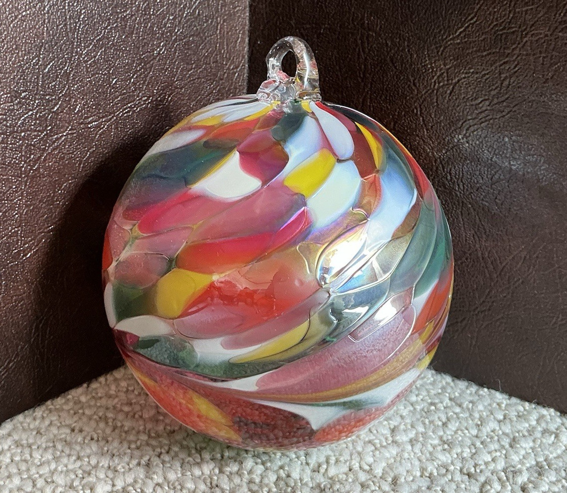 Zorza Blown Glass ORNAMENT Hand Decorated from Poland