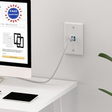 Ethernet Wall Plate 1 Port Keystone Jack Cat6 Blue iwillink 2-Pack RJ45