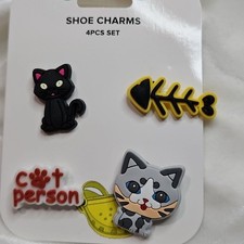 Women's Girl's Unisex Crocs Shoe Charms 4 Piece Set Cat Mom Cats Unique Gift