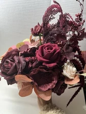 Ling’s Moment 11” Burgundy Bouquet For Wedding 