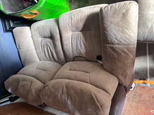 Grey Fabric Corner Recliner Sofa High Back Adults Living Room Seating