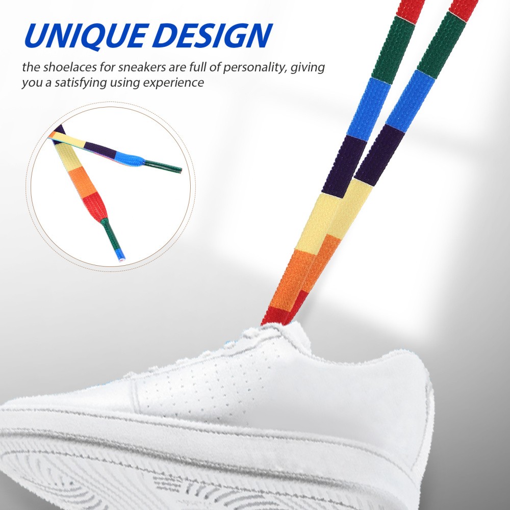 APL 4 paia di lacci arcobaleno lacci in pizzo per scarpe da ginnastica