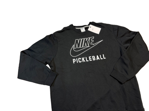 Nike Swoosh Club Fleece Pickleball Black Size XL Crew Sweatshirt - Picture 3 of 8