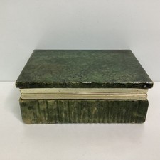 Vintage Green Alabaster Trinket Box 13.5cm x 19.5cm CV#670