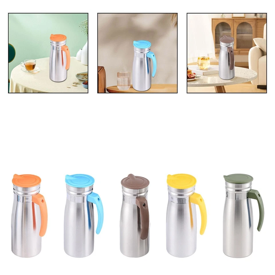1000ml Stainless Steel Iced Tea Juice Pitcher for Everyday Use with Handle - Image 2 of 2