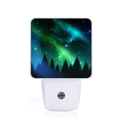 Starry Sky Forest Night Light Northern Lights Plug In Wall LED Auto Sensor