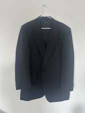 Vintage Burberrys 42R Navy B/BlackWool Blazer Sport Coat Suit Jacket