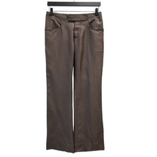 GUCCI | Brown Silk Pinstripe Trousers Size 40 Approx US 4 Approx US 4