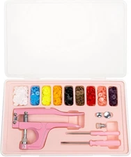 Plastic Snap Fastener Kit with Plier Screwdriver Awl and Storage Case, 100 Se...