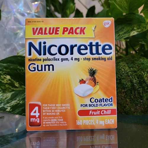 Nicorette Value Pack Fruit Chill 4mg Nicotine Quit Smoking Aid Gum 160 Pieces