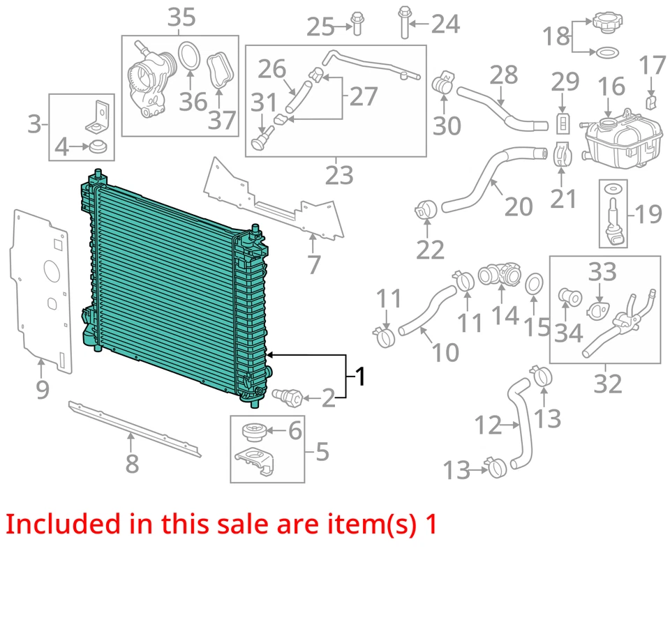 Cadillac SRX 2010 nuevo radiador OEM 23428314  Foto 3 de 4