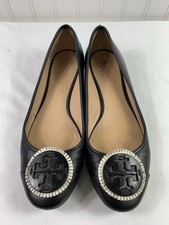 TORY BURCH Black Chelsea Leather Ballet Flats Shoes Womens Size 8M