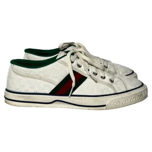 Baskets basses Gucci Tennis 1977 Gg en toile homme blanc uk taille 9