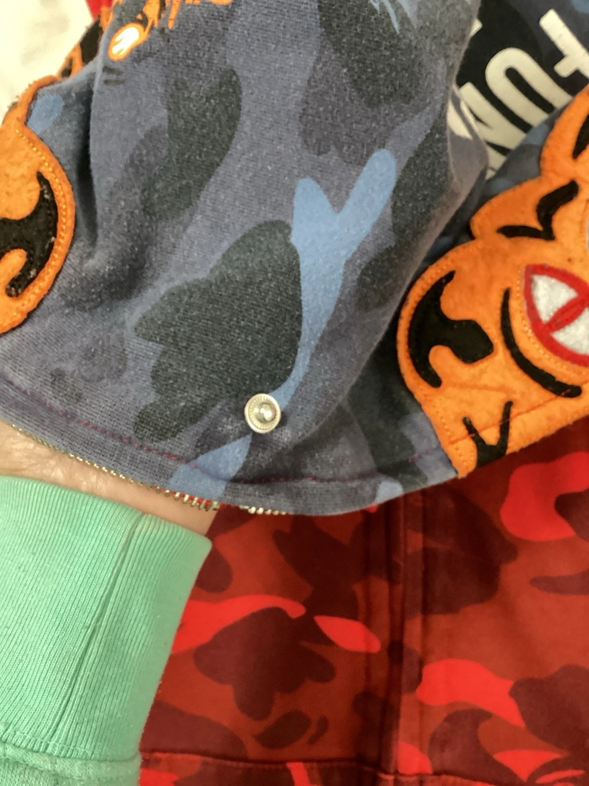 A Bathing Ape Double Hood Red Camo Zip Jacket image 11