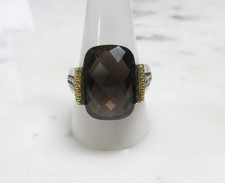 Beautiful Sterling Silver Faceted Unknown Brown Stone Ring  12g  10-G739
