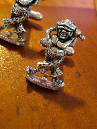 Gemelos de golf con figura humor Hickok SilverTone Wild Swing firmados de colección - Imagen 3 de 11