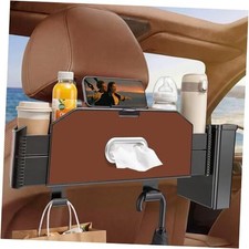 5-in-1 Back Seat Car Organizer and Storage with Extendable Cup Holder, Coffee