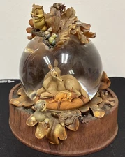 RARE Walt Disney's Bambi Musical Snow Globe "Little April Shower" Works w/ Chips