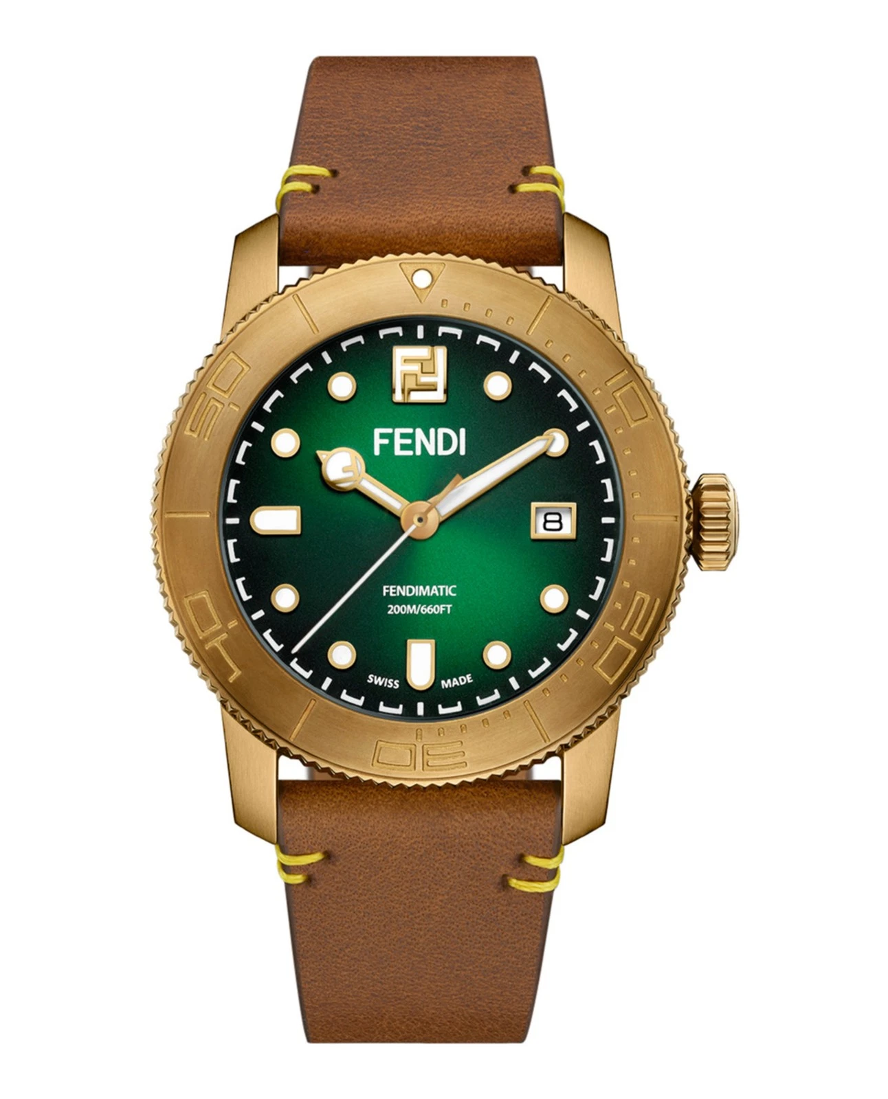 Orologio Fendi Uomo Fendi Aqua Bronzo 42mm Cinturino Moda