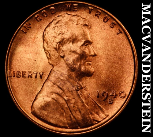 1940-S Lincoln Wheat Cent- Choice Gem Brilliant Uncirculated Luster #i8757