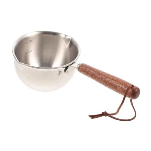 Stainless Steel Milk Pot 1 Quart with Double Pouring Lips – Spill-Free