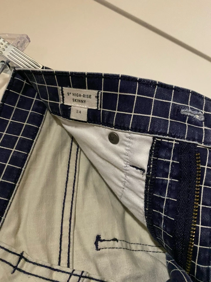 Pantalones de mezclilla ajustados de tiro alto Madewell para mujer de 9": edición Windowpane talla 24 Foto 4 de 4