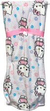 Hello Kitty Throw Blanket Spring Blue Pink Flowers Plush Fleece 60" X 70 Easter