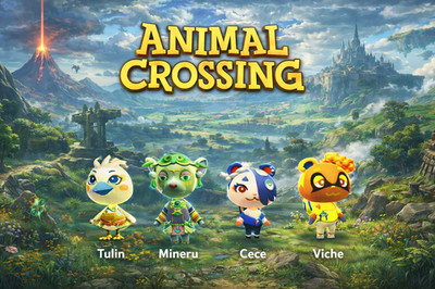 Animal Crossing Amiibo 4er Set Mineru, Tulin, Viche. Cece - ZELDA x SPLATOON-