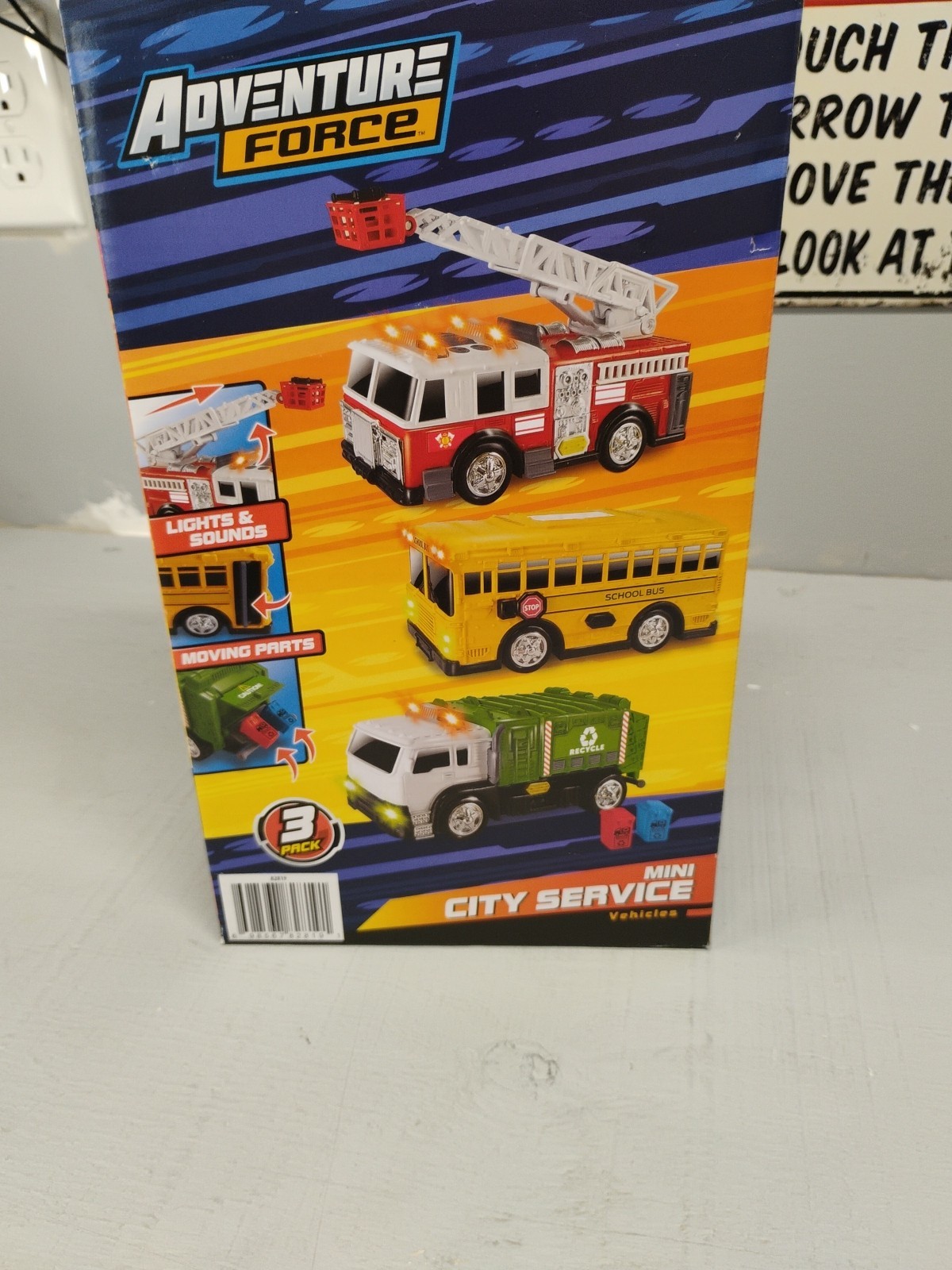 Adventure Force Mini City Service Vehicles w/ Lights and Sounds Kids Toy 3 Pack